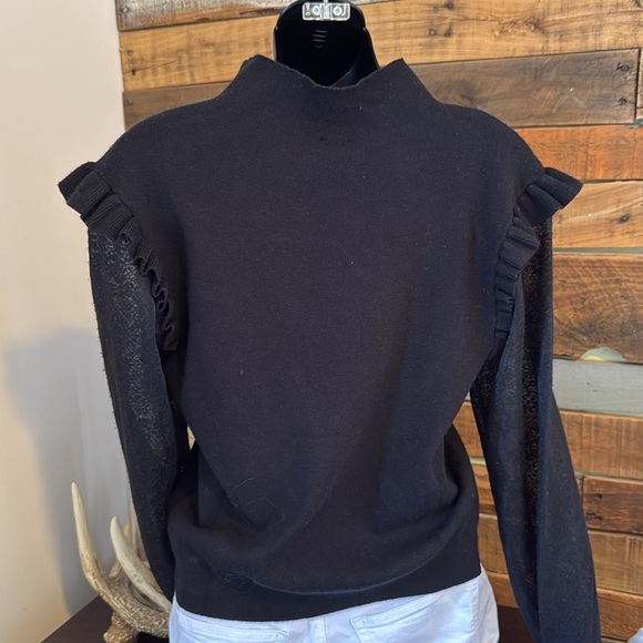 NWT Cozy Co. Mock neck Sheer Sleeve Sweater - Picture 2 of 5